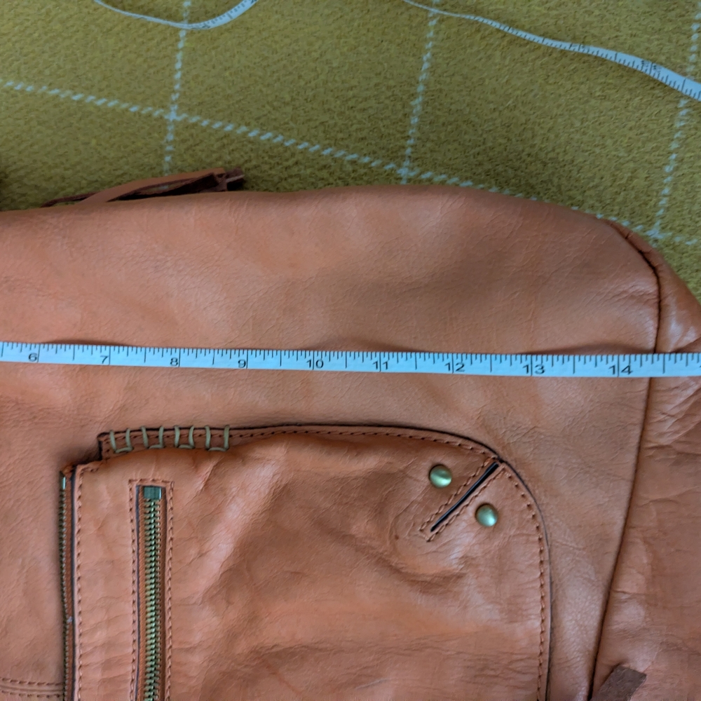 Lucky Brand Leather  Pebbled Crossbody Bag in Orange - Classic Everyday Style